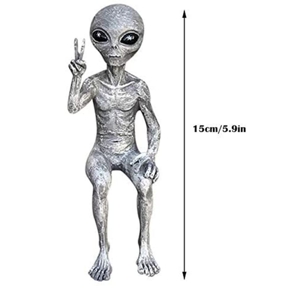 Alien Statue Garden Figurine Set for Indoor/Outdoor Decor